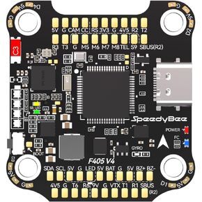SpeedyBee F405 V4 Flight Controller: 30x30 Drone FC Wireless Betaflight Configuration, Blackbox,Solder-Free Plugs,WiFi,Bluetooth for 3-6S 4" 5" FPV Racing Drone Cinelifter