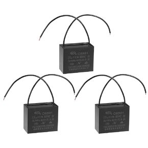 uxcell Ceiling Fan Capacitor CBB61 15uF 350V AC 2 Wires Metallized Polypropylene Film Capacitor 58x48x30mm for Electric Fan Pump Motor Generator 3Pcs