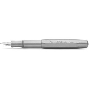 Kaweco STEEL SPORT Fountain Pen I Exclusive Fountain Pen for Ink Cartridges Including Retro Metal Box I Fountain Pen 13 cm I Nib: EF (Extra Fine)