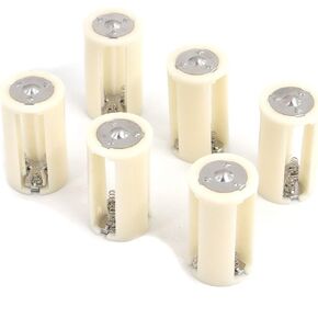 MY MIRONEY Parallel AA to D Battery Convertor Adapters Holder White 3 AA to 1 D Converter 1.5V Output Case Box Pack of 6