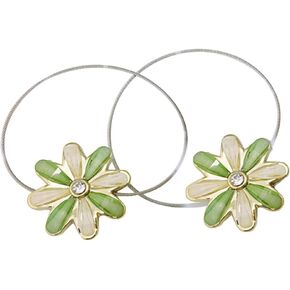 ARTIBETTER 4PCS Resin Magnetic Curtain Tiebacks Flower Button Curtain Holdbacks Adjustable Binding Tie for Living Room Decoration (Dark Green)