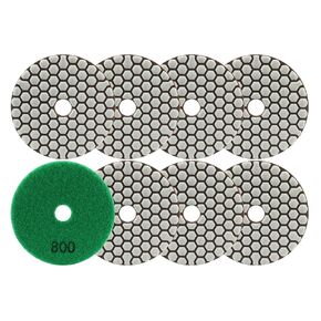 Diamond Polishing Pad Dry 8pcs 4-Inch (100mm) #50 Dry Polishing Wheel Set for Granite Marble Artificial Stone Quartz,Granite Polishing Pads for Grinder or Polisher