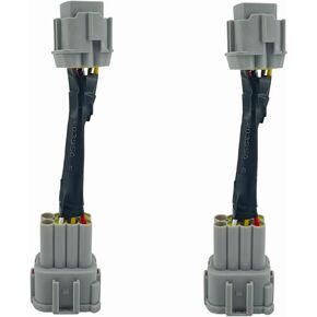ALTBET 2pcs Headlight Conversion Adapters Compatible with 2003+ Nissan 350z HID Wiring 8 to Halogen 6
