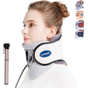 LEAMAI Standard Cervical Neck Traction-Adjustable Neck Stretcher Collar for Home Traction Spine Alignment -(C02,Red) in Saudi Arabia