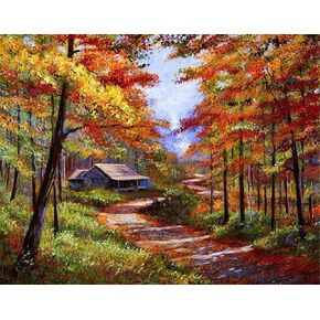 ABEUTY DIY Paint by Numbers for Adults Beginner - Chinese Screen & Flower 16x20 inches Number Painting Anti Stress Toys (No Frame)