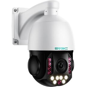 SV3C 36X Zoom PTZ POE Camera Outdoor, 4K ONVIF IP Wired Camera, Auto Tracking, Person Vehicle Detection, Floodlight Color Night Vision, Two Way Audio, Camhipro, ONVIF, Preset, BlueIris, 24/7 Recording