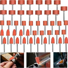 Sanding Bits for Dremel Rotary Tool, Grinding Stones Sanding Drill Bits with 1/8" Shank, Aluminum Oxide Sanding Accessories to Metal Rust Removal/Smoothing/Sharpening, 45Pcs