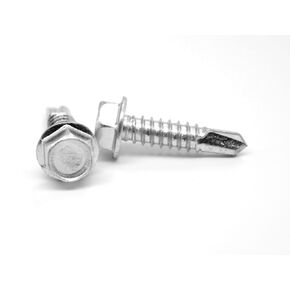 1/4"-14 x 1 1/2" (FT) BSD Thread Self Drilling Screw Hex Washer Head #3 Point Low Carbon Steel Zinc Plated Pk 100