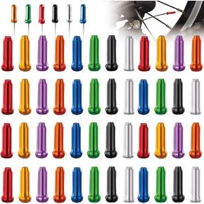 VANSIHO Bike Cable End Crimps, 48 Pcs Bicycle Brake Tips, Shifter End, for Road/Mountain Bike, 6pcs for Each Color