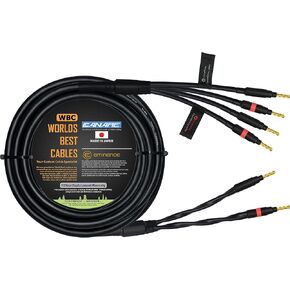 WORLDS BEST CABLES 25 Foot - Canare 4S11 – Audiophile Grade - HiFi Star-Quad Bi-Wire Single Speaker Cable for Center Channel with Eminence Gold Banana Connectors in Kuwait