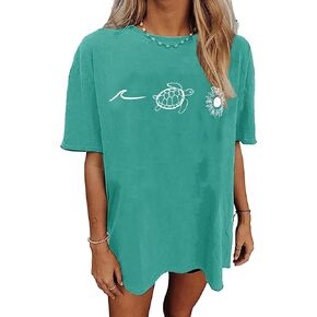 Womens Oversized Tshirt Flower Graphic Tees Nashville Music Short Sleeve Shirts Summer Casual Loose Beach Tops
