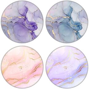 Multi-Function Cell Phone Stand, Pink Purple Blue Gold Marble Expanding Stand Grip for Smartphones and Tablets (4 Pack)