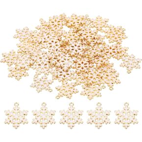 PATIKIL 50pcs Snowflake Charm, Snowflake Bracelet Charm Pendants Resin Alloy Glitters for Jewelry Making Christmas Bracelets