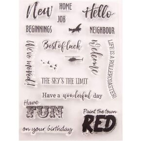 Happy Birthday Best Luck Clear Stamps for Card Making or journaling, Have Fun Words Phrase Transparent Silicone Stamps for Scrapbooking Albums Paper Crafts Decoration