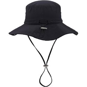 Waterproof Bucket Rain Hat for Women Wide Brim UV Protection Foldable Mesh Soft Boonie Beach Fishing Cowboy Hat Men