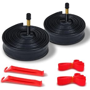 700x35c Tube,700x38c Inner Tube,Bike Inner Tube 700X38C/35C/40C/43C with Rim Strips and Tire Levers- Schrader Valve 48MM - 2 Pack