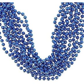 قلادة مطرزة من Playscene مكونة من 144 قطعة من القلادة المعدنية المستديرة متعددة الألوان مقاس 33 بوصة 7 مم - للمناسبات والحفلات الجديدة (أزرق) in Kuwait