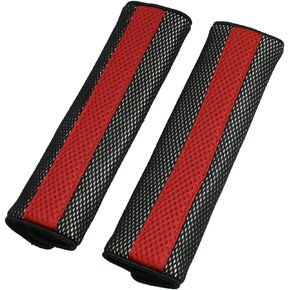 uxcell 2pcs Universal Car Detachable Fastener Red Black Seat Belt Strap Shoulder Pad