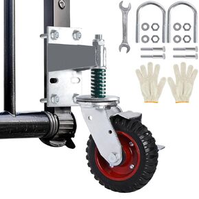 tonchean 8 inch Fence Gate Wheels with Screws & Spanner for Metal Tube Gate 600lb Capacity 360 Degree Rotation Spring-Loaded Heavy Duty Gate Caster for Wooden Gate