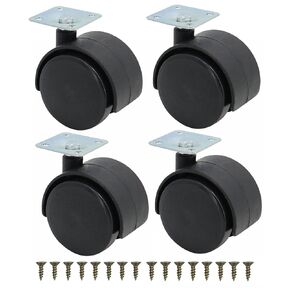 4 قطع من عجلات الأثاث مقاس 2 بوصة، وعجلات لوحة دوارة من البلاستيك النايلون، وعجلات عربة بديلة، وعجلات محمل كروي دوارة بلوحة علوية معدنية مع دوران 360 درجة، سعة تحميل إجمالية 340 رطلاً in Kuwait