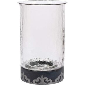 GG Collection Gray-Washed Metal-Inlay Candleholder