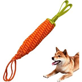 Dog Rope Tug Toy, Carrot Design, for Medium & Large Dogs, Dental Chewing Toy