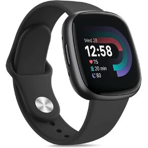 Vancle Bands Compatible with Fitbit Versa 4 / Versa 3 Bands Women Men, Fitbit Sense 2 / Sense Bands, Soft Silicone Replacement Bracelet Strap for Fitbit Versa 4/ Sense 2 Smart Watch
