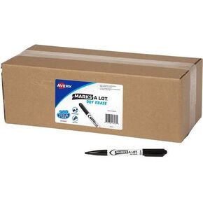 AVERY Marks A Lot Dry Erase Markers, Low Odor White Board Markers with Bullet Tip, 6 Black (24483)