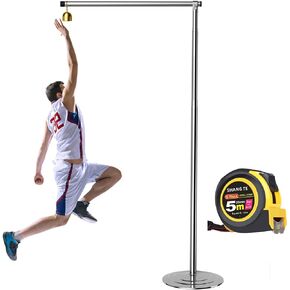 Floorstanding Vertical Jump Measurement Tool, Vertical Jumping Tester Equipped with a Tape Measure, Vertical Jump Test 42.5 -137.4 Inches Adjustable Height, Sport measuring Pole Basketball Training, High Jump Counter Indoor or Outdoor Use