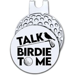 Talk Birdie to Me Golf Ball Marker with Magnetic Hat Clip, Funny Golf Accessories and Golf Gifts for Men Women Dad Mom Grandpa, Birthday for Golfer Golf Lover Golf Fan(GM063)