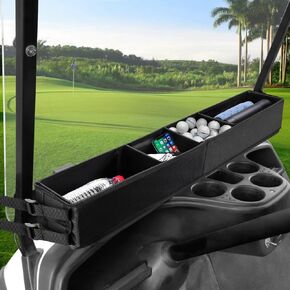 No-Drilling Required Golf Cart Front Inner Basket Dash Storage/Tray Organizer for EZGO TXT, Club Car DS & Precedent Yamaha Drive/Drive2 Golf Cart, Foldable and Durable Golf Cart Storage Basket