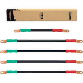 10L0L Golf Cart Battery Cables for Yamaha G22 Golf Cart 48 Volt, Battery Cable Wiring Kit with 4 Gauge 5 PC Golf Cart Battery Cable Set, Ultra-Long Pure Copper Wire Lugs