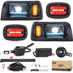 10L0L Golf Cart Light Kit(12V-48V) for Club Car DS with Daytime Running Light Low-beam/High-beam for Club Car DS G&E All Models With Head Light, Tail Lights, Turn Signals, Brake Lights
