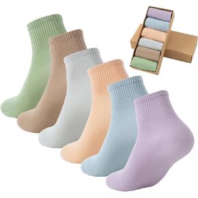 Women's Mini Crew Ankle Socks Pure Cotton Athletic Casual All Season Socks for Women