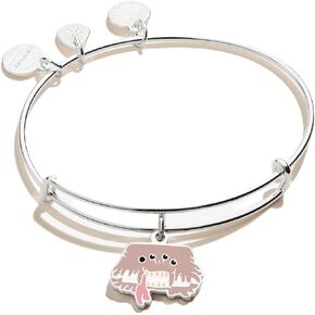 Alex and Ani AS20EBHP09SS,Harry Potter, Monster Book of Monsters Expandable Bangle Bracelet,Shiny Silver,Brown,Bracelet