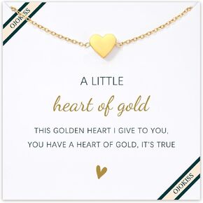 ojokiss "You Have a Heart of Gold Bracelet | Inspirational Thank You Appreciation Gifts Ideas for Women | Adjustable 18k Gold Plated Heart Bracelet