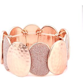 Druzy Bracelets for Women Glitter Hammered Bracelet Statement Chunky Stretch Elastic Bangle Bracelet Christmas Jewelry Gifts
