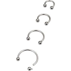 Lcolyoli 16g Septum Rings Internally Threaded Surgical Steel Septum Jewelry Lip Rings Hoop Labret Jewelry Smiley Piercing Jewelry Horseshoe Earrings Daith Piercing Jewelry for Women Men