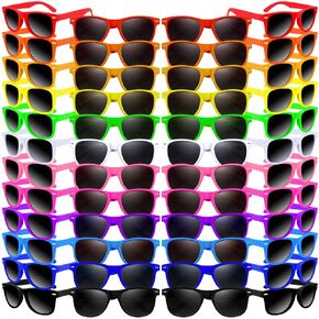 72 Pack 12 Color Neon Sunglasses Party Favors Bulk,80’s Retro Style Perfect Colorful Novelty Sun glasses Set for Birthday Party Supplies,Beach,Pool Party Favors,Goody Bag Favors for Kids Adults