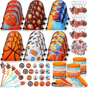 Sadnyy 140 Pcs Soccer Party Favors Birthday Party Decorations Supplies Drawstring Bags with Silicone Bracelets Keychains Straws Button Pins Stickers for Classroom Rewards Goodie Bags Stuffers