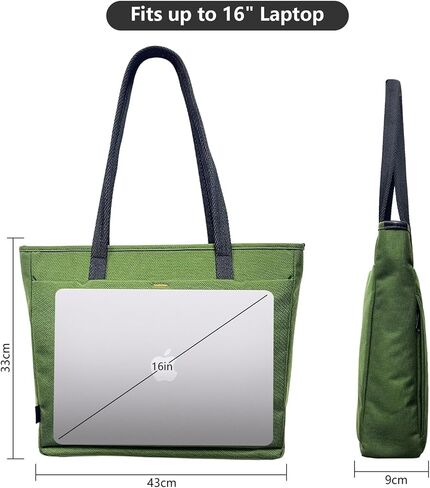 BENWIS Laptop Tote Bag Tablet Shoulder Bag Carrying Case 16 inch Laptop Computer Case Work Bags Large Tote Bags for women Teacher Bag Handbags Women & Men Compatible with Macbook Pro16 Green 15L in Saudi Arabia