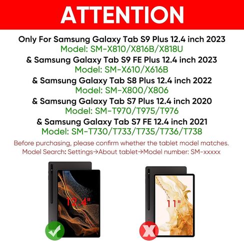 حافظة لوحة مفاتيح doqo لهاتف Samsung Galaxy Tab S9+/S9 FE+/S8+/S7 Plus/S7 FE مقاس 12.4 بوصة، حافظة مغناطيسية مع لوحة مفاتيح مدمجة ولوحة لمس بلوتوث بإضاءة خلفية وحامل ناتئ عائم وغطاء واقٍ رفيع باللون الأسود in Kuwait