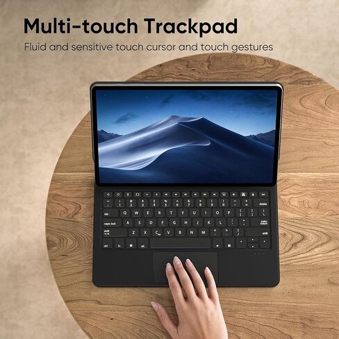 doqo for Samsung Galaxy Tab S9+/S9 Fe+/S8+/S7 Plus/S7 Fe Keyboard Case 12.4“ Magnetic Case with Keyboard with Touchpad Wireless Backlit White in Saudi Arabia
