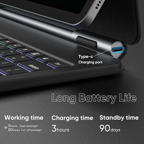 doqo for Samsung Galaxy Tab S9+/S9 Fe+/S8+/S7 Plus/S7 Fe Keyboard Case 12.4“ Magnetic Case with Keyboard with Touchpad Wireless Backlit White in Saudi Arabia