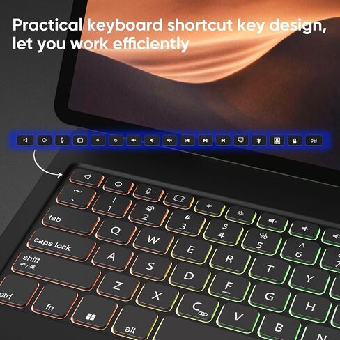 doqo for Samsung Galaxy Tab S9+/S9 Fe+/S8+/S7 Plus/S7 Fe Keyboard Case 12.4“ Magnetic Case with Keyboard with Touchpad Wireless Backlit White in Saudi Arabia