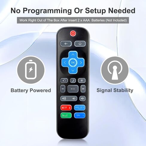 حزمة من 2 جهاز تحكم بديل بإضاءة خلفية لتلفزيون Roku، لتلفزيون TCL/Hisense/Sharp/Philips/Onn/Element/Insignia/Westinghouse Roku TV (ليس لـ Roku Stick/Box) in Kuwait