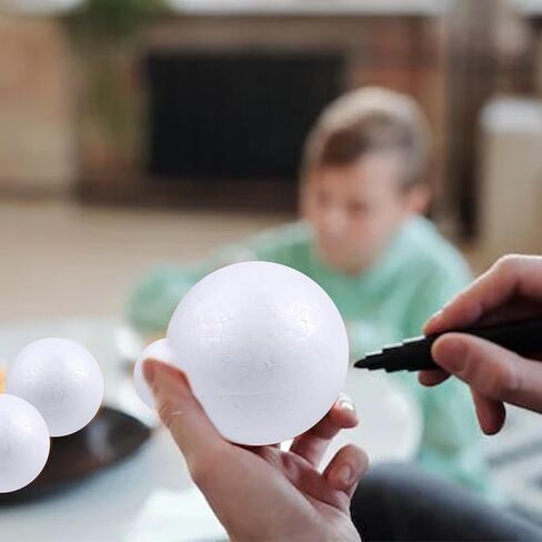Chwang 24 Pieces 6 Sizes White Foam Balls,Polystyrene Balls,Polystyrene Shapes,Art Foam Balls for DIY Craft,Party Decoration,School Projects,Birthday Cake Decoration (24) in Kuwait