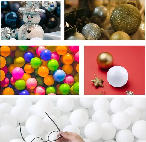Chwang 24 Pieces 6 Sizes White Foam Balls,Polystyrene Balls,Polystyrene Shapes,Art Foam Balls for DIY Craft,Party Decoration,School Projects,Birthday Cake Decoration (24) in Kuwait