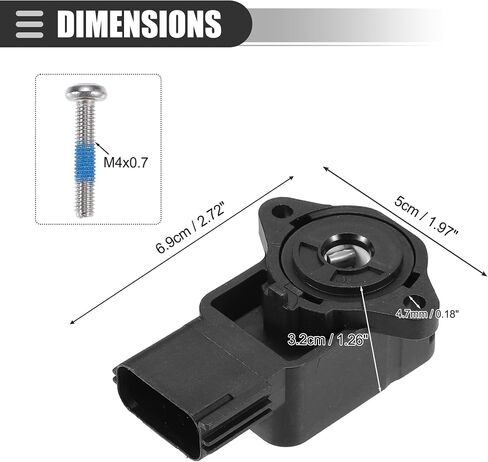 Motoforti Throttle Position Sensor, for Ford Crown Victoria 2005-2011, Plastic, No.6L2Z-9B989-D, Black in Saudi Arabia