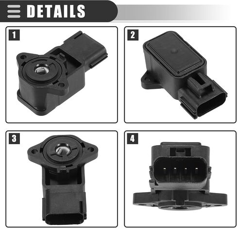 Motoforti Throttle Position Sensor, for Ford Crown Victoria 2005-2011, Plastic, No.6L2Z-9B989-D, Black in Saudi Arabia